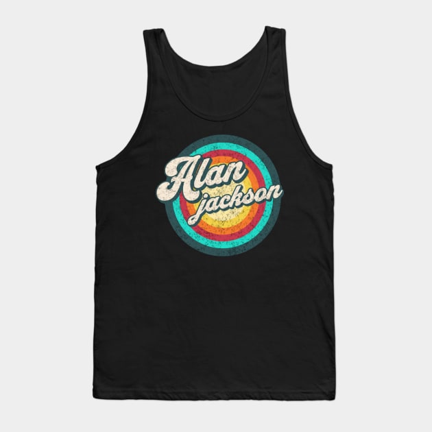 alan/ name in rainbow circle Tank Top by girls store